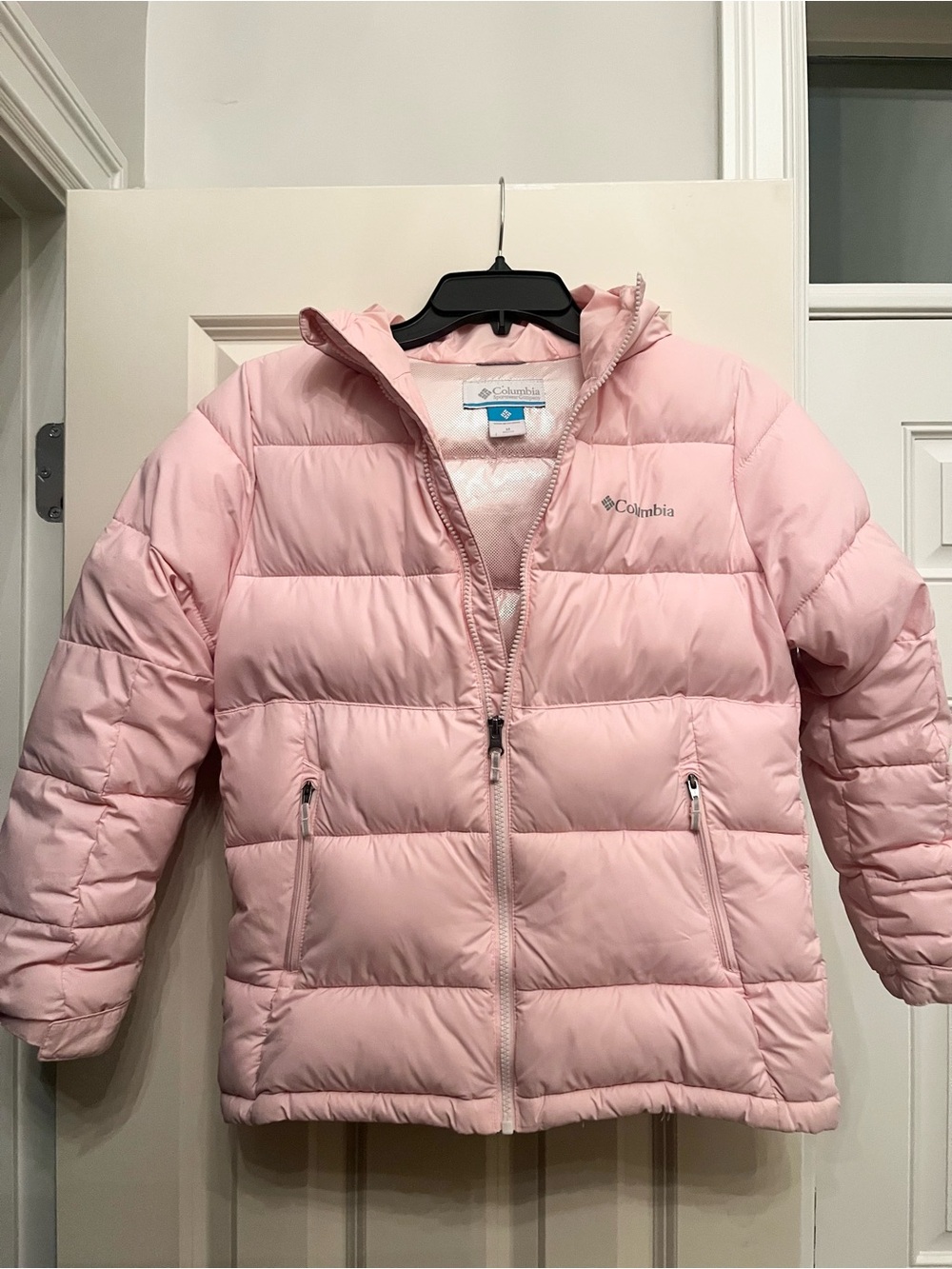 Columbia Light Pink Girls Puffer Jacket with Hood - Big Kids size medium 10 /12